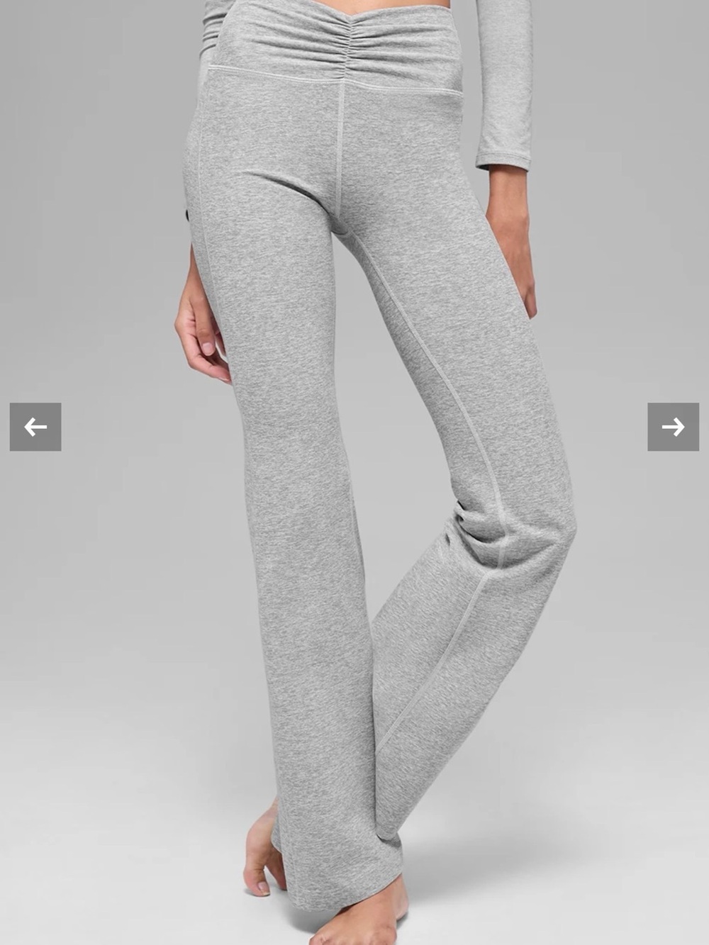 Alo Yoga Alosoft intuition high waisted bootcut heather gray pants in black sz